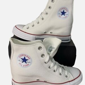 Converse Women's White and Navy High-Tops